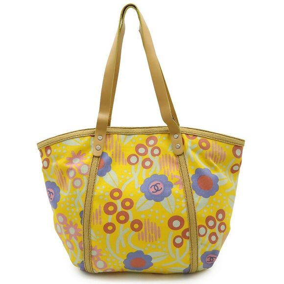 Chanel High Summer Canvas Leather Tote Bag - Picture 1 of 8